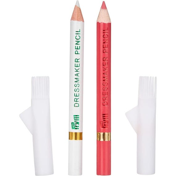 Set 6 Matite Da Sarto Con Pennello - Gesso Per Tessuti In Rosa, Bianco E Blu, Lunghezza 8,8 Cm - 4