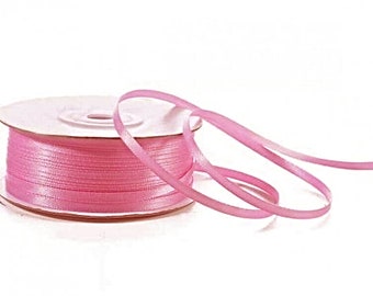 Satin Ribbon Tape Double Face in 100 meter (110 yards) rolls, 3mm wide.