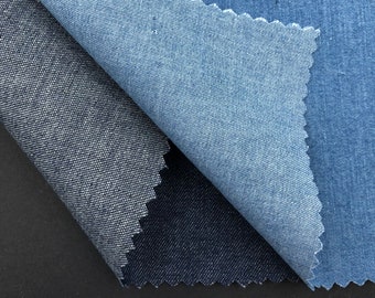 Lichtgewicht gewassen denim, 100% katoen, 150 cm breed, 6,0 oz, verkocht per meter.