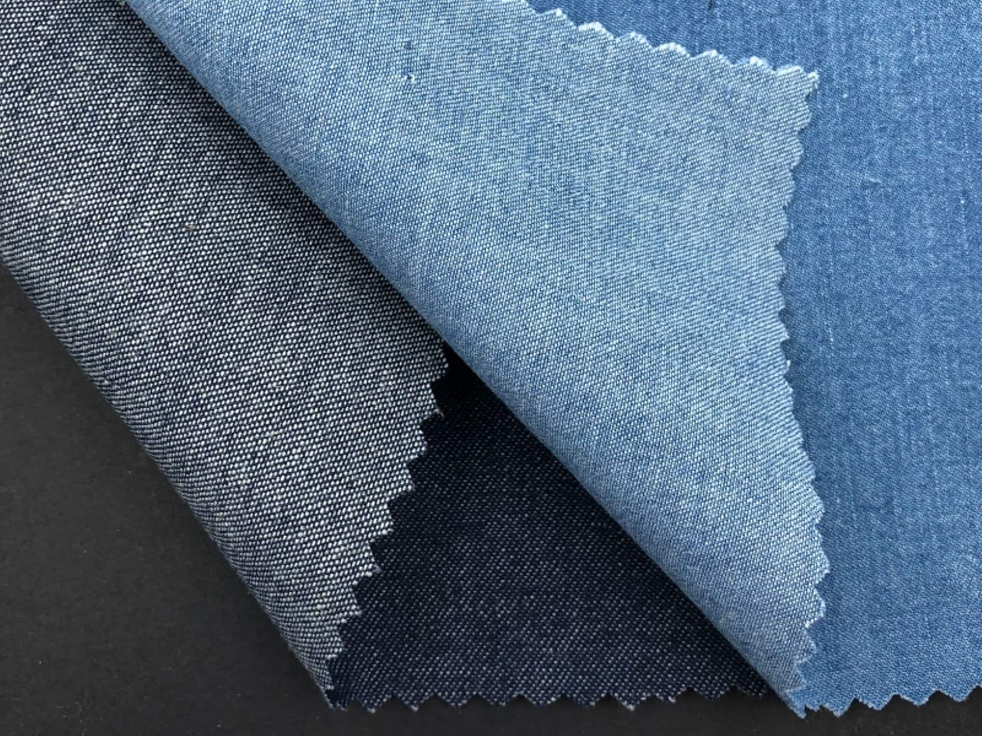 Medium 4oz Lightweight Washed Blue Denim Fabric by Metre 