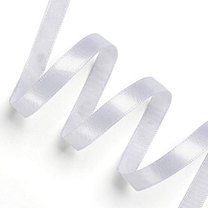 Satin Ribbon Double Face Tape, white color, available in Various Lengths, 10mm wide.