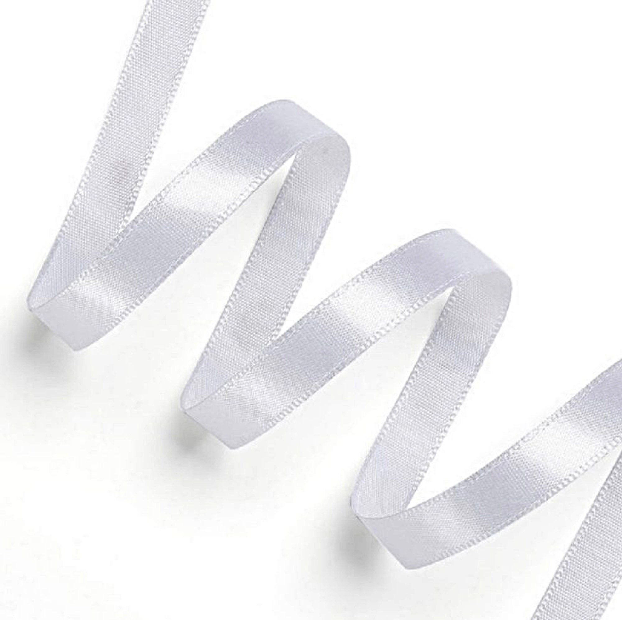 Satin Ribbon Double Face Tape, white color, available in Various Lengths,  10mm wide.