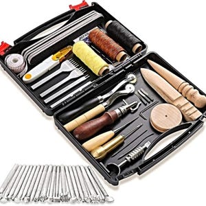 Leather Crafts Tool Kit containing 50 pieces of Tools