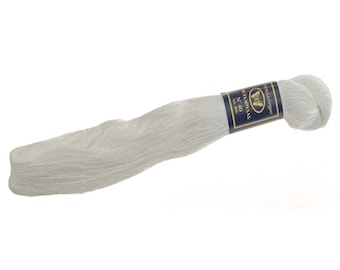 Hilo de encaje de algodón mercerizado de 6 capas: algodón egipcio blanco, 230 yardas