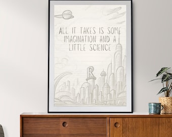 Póster de la película "Conoce a los Robinsons": Arte con citas inspiradoras (Descarga digital)