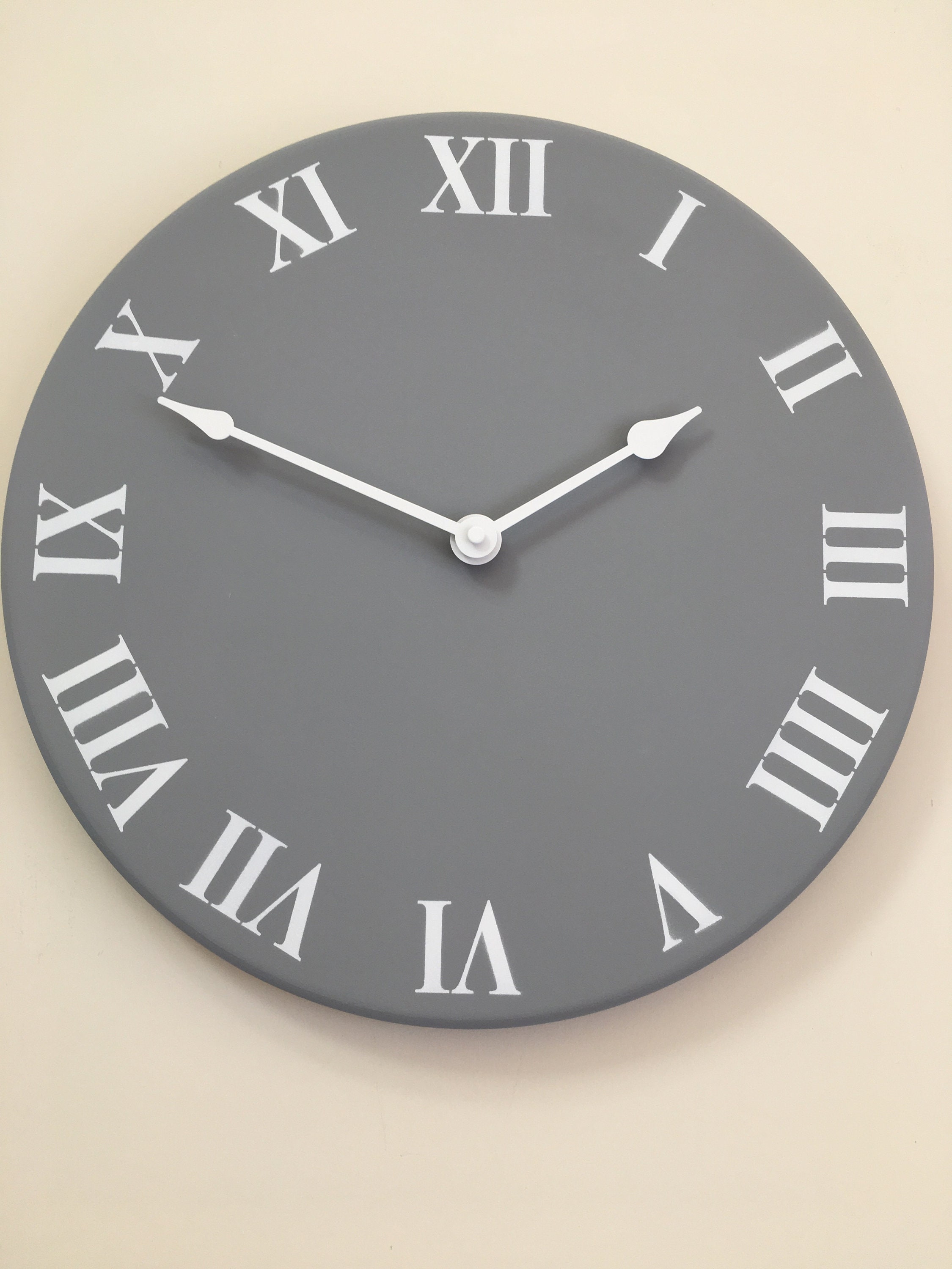 15 matt Grey wall clock made with reclaimed timber and Etsy