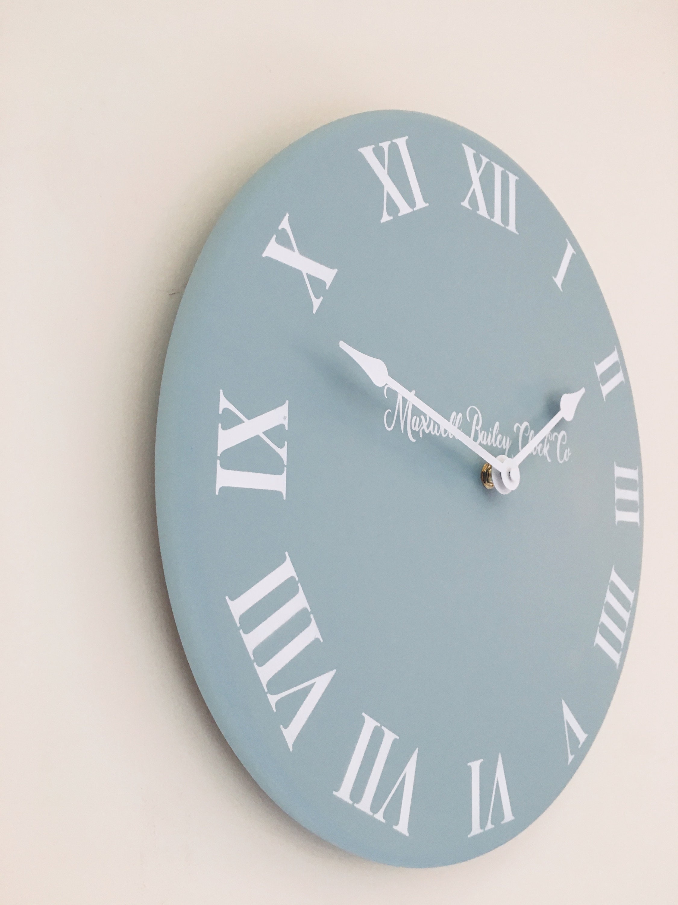 15 Duck Egg Blue Wall Clock Reclaimed Timber and Chalk Etsy UK