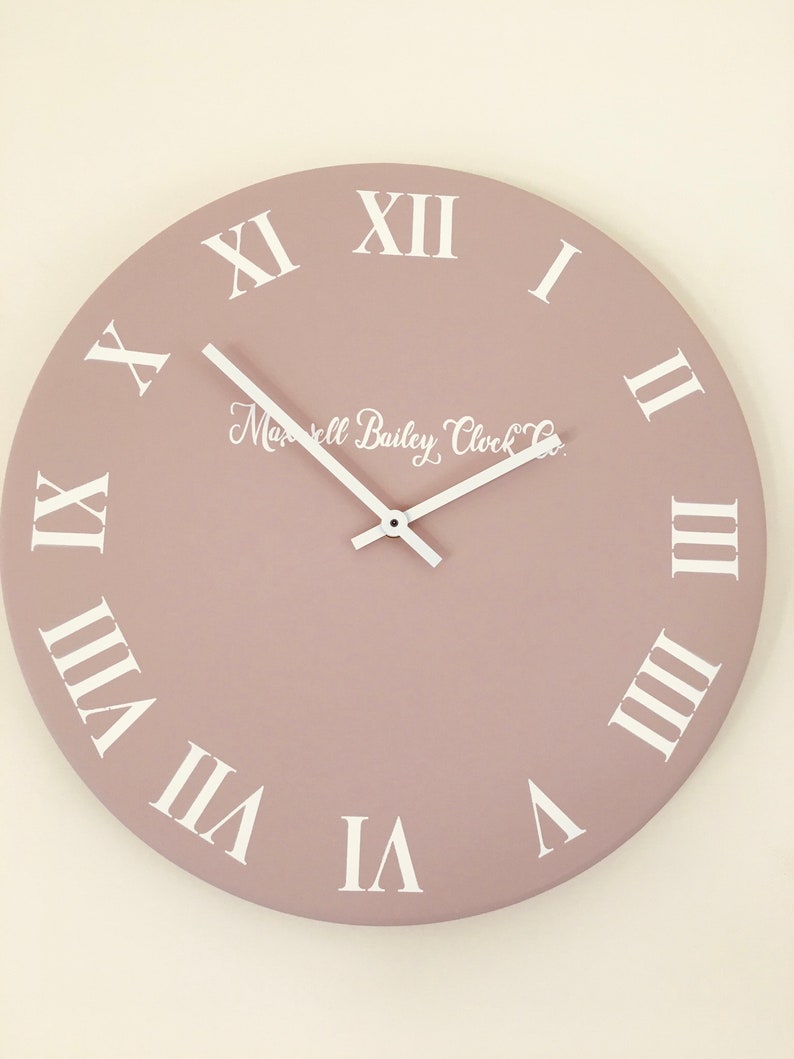 Pastel Pink Wall Clock Made With Reclaimed Timber and Chalk Etsy UK