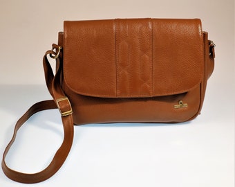Vintage Brown Leather Shoulder Bag, Small Leather Purse, Cross Body Bag, Brown Leather Women Pouch