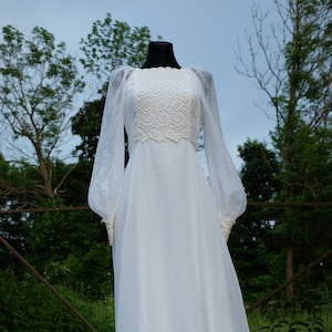 Robe de mariée bohème vintage des années 70, robe de mariée de rêve en cottagecore