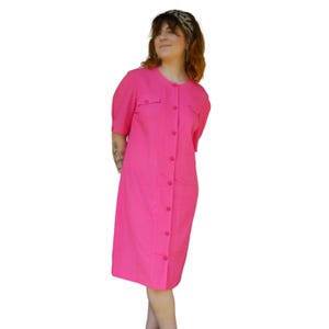Vintage Simple Pink 80s Dress