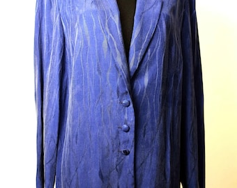 Blazer vintage Fred Sabatier blu scuro con un tocco di originalità