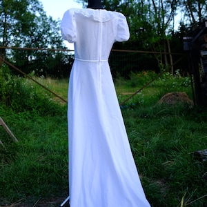 70er Vintage Boho-Hochzeitskleid / Minimalismus trifft Boho Kurzarm-Brautkleid
