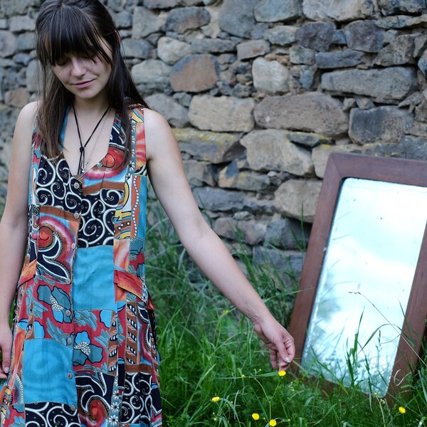 Eloise | Boho Patchwork Midi Dress main image 1