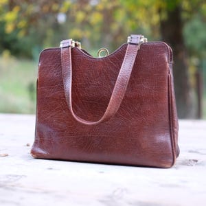 Bolso/cartera vintage de cuero marrón Bel Sac