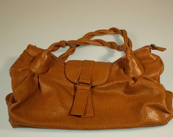 Vintage Brown Y2K Halfmoon Leather Bag / Underarm Purse