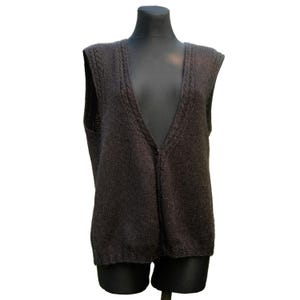 Vintage Hand gestrickte schwarze Weste