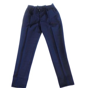 Vintage Marineblaue Hose mit Bügelfalte