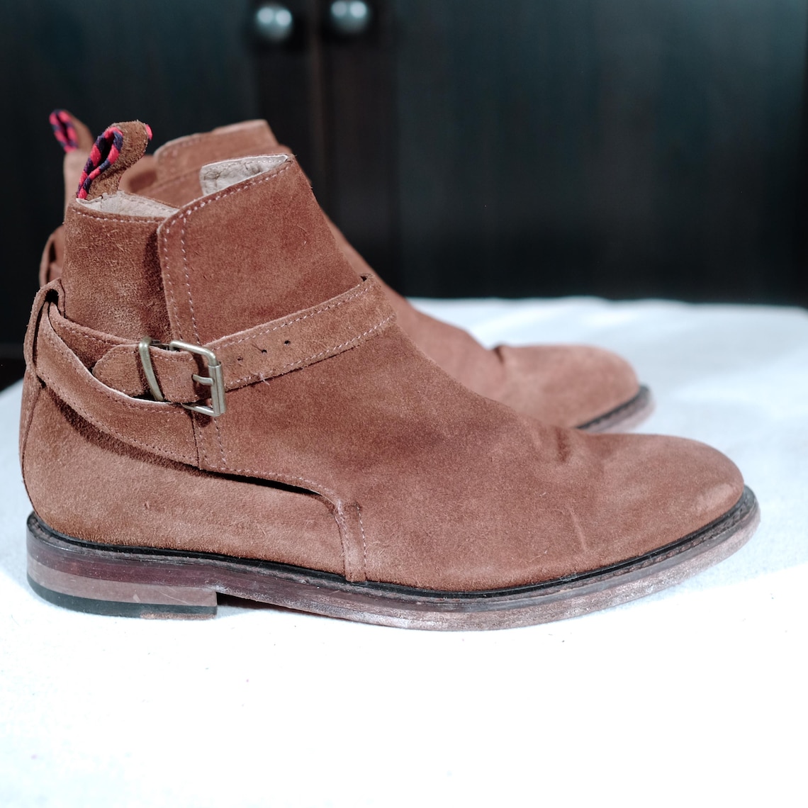 Vintage Polo Ralph Lauren Suede Jodhpur Boots Brown Leather Lined EU 42 UK 8, foto 4 di 5