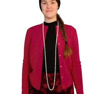 Vintage Bernhard Altmann Fuchsia Farbe Alpaka Strickjacke