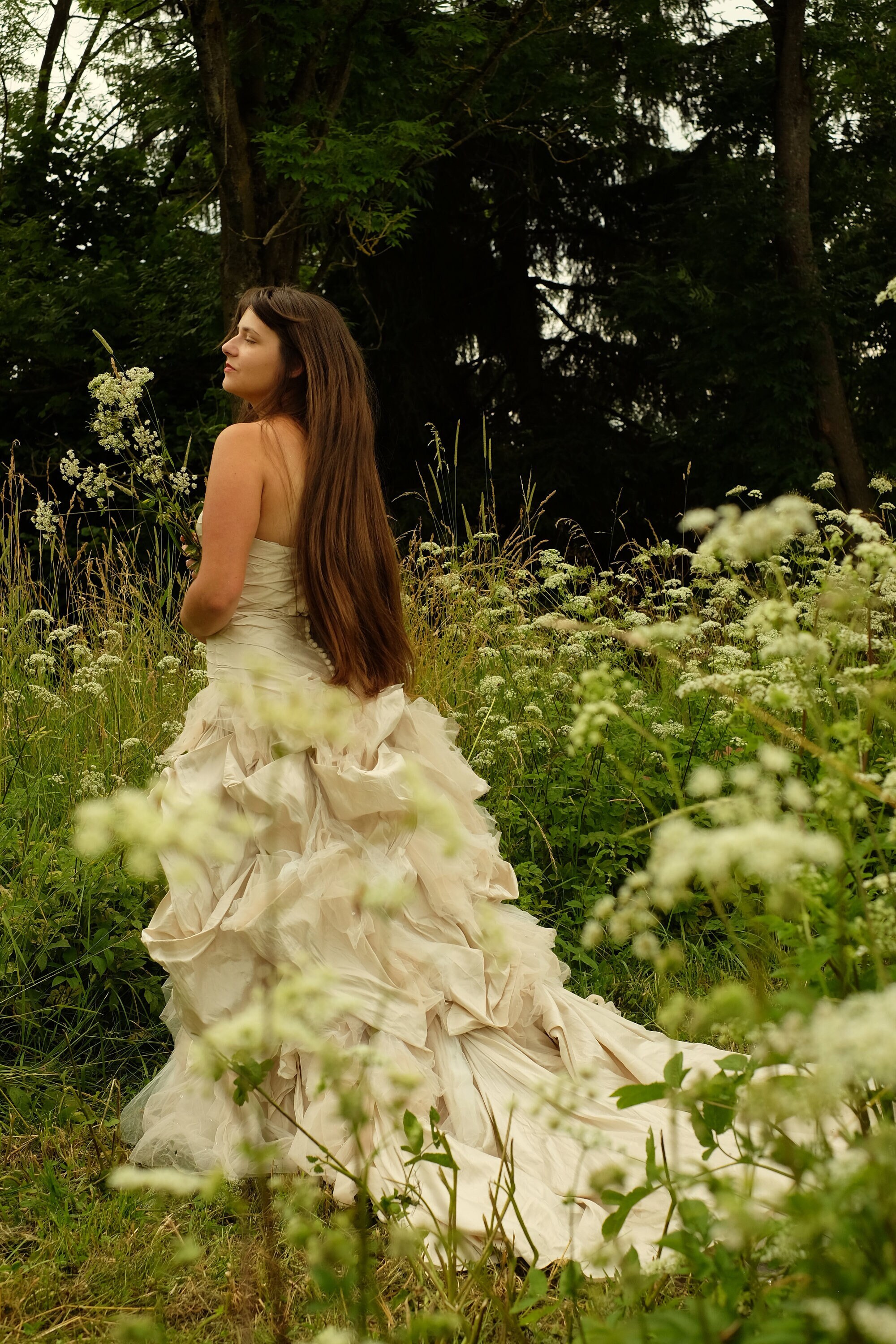 Vintage Y2K Silk Wedding Dress, Ivory Ian Stuart Calypso Bridal Gown