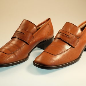 Vintage Sutor Mantellassi Leather Loafers - Caramel Brown Moccasins (EU 37.5)