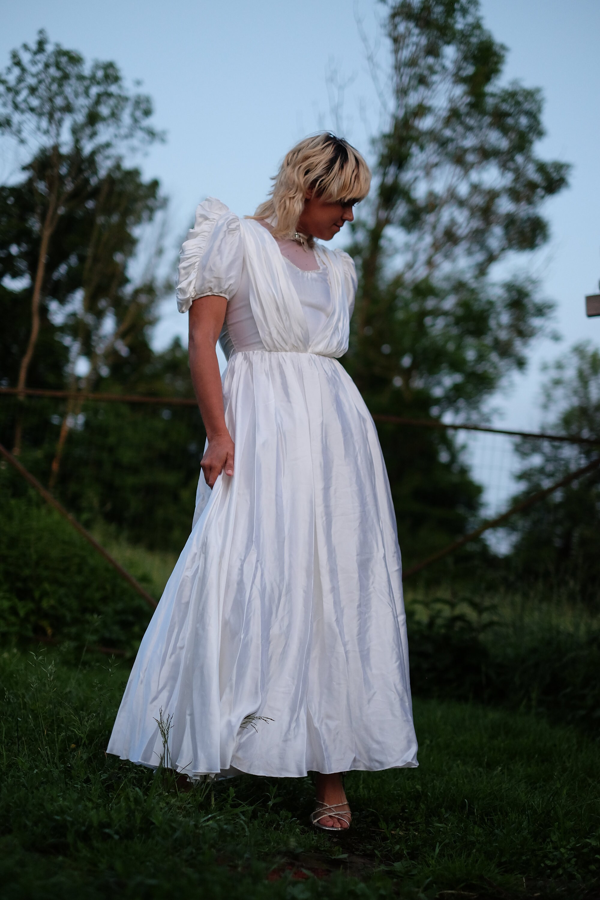 short v neck dress with sleeves V Neck Ankle Length Short Sleeves Floral Wedding Guest Dress, Floral / L main image 0