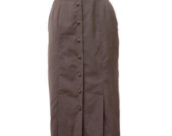 Falda de oficina gris estilo años 80 con botones, talla L
