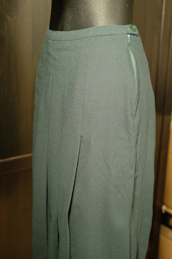Vintage Dark Green Plated Skirt | Accordion Pleat… - image 7