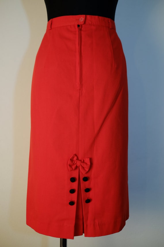 80s red pencil skirt discount