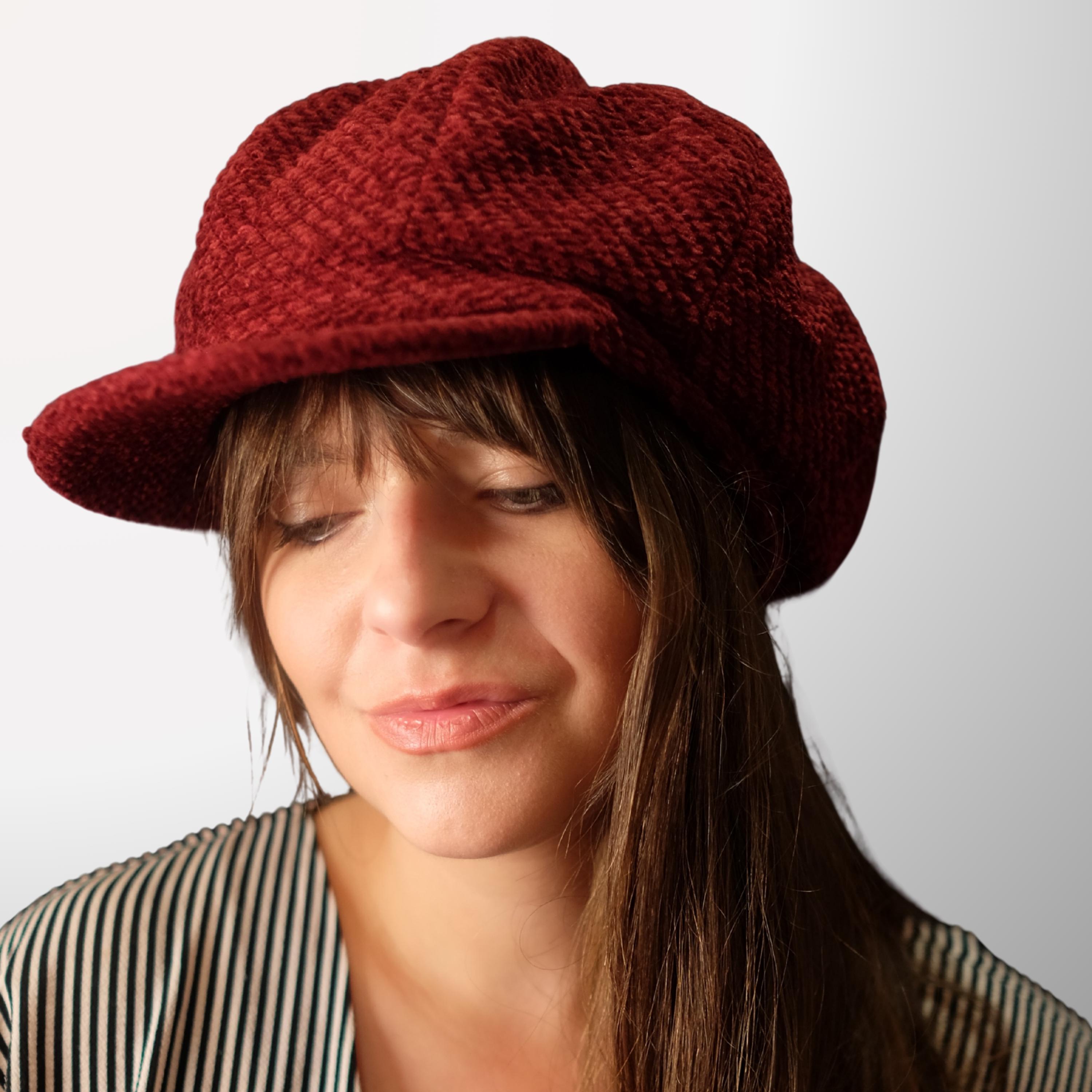 Vtg 1950s Everitt Milwaukee Burgundy Boucle Newsboy Hat Flat Cap Womens 60s Newsboy Casual Vintage Hats for Women for sale | eBay main image 4
