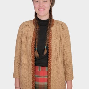 60s Vintage Brown Wool Cardigan