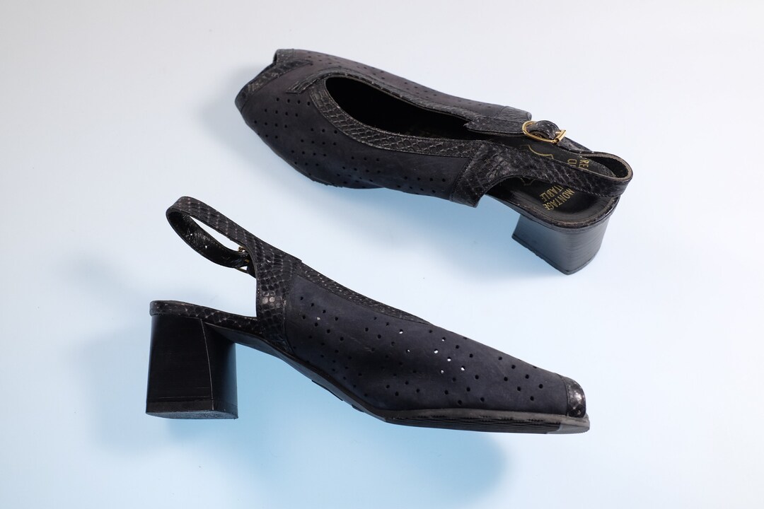 navy blue open toe shoes