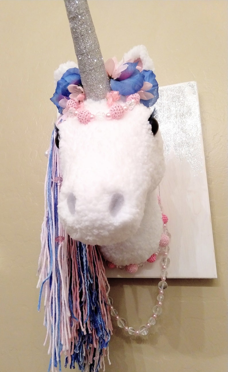 Stuffed Unicorn Head Faux Taxidermy Unicorn Wall Decor Etsy