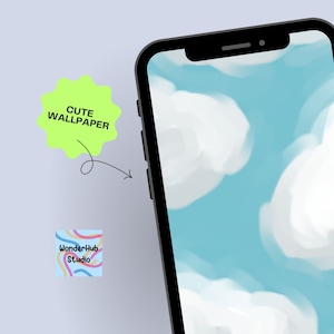 Papel de parede de arte em nuvem: papel de parede e plano de fundo para iPhone (download digital)