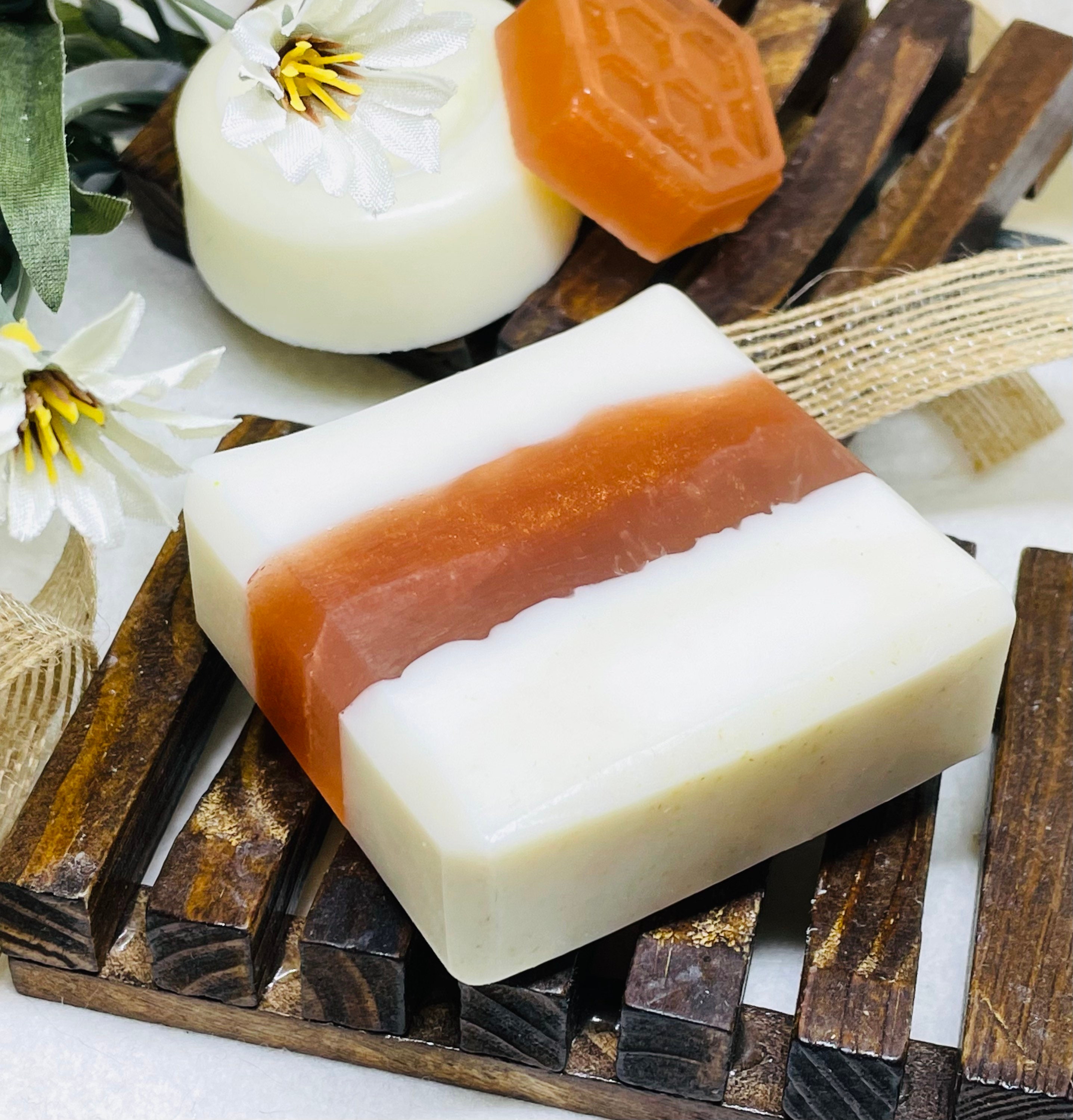 Oatmeal, Milk & Honey Creamy Soap Bars. Made With Goat's Milk, Honey