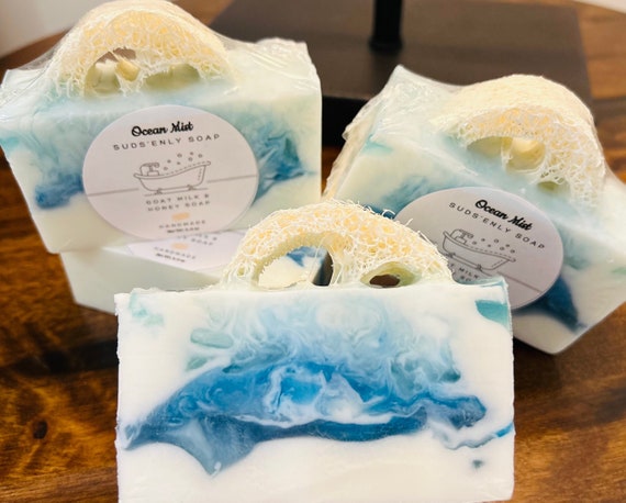 Ocean Mist  - Large Goat Milk and Honey Glycerin w/Loofah exfoliating-Soap
