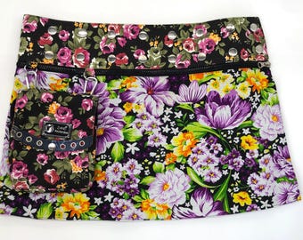 Falda cruzada corta reversible única, talla única, ¡CUATRO faldas en una!