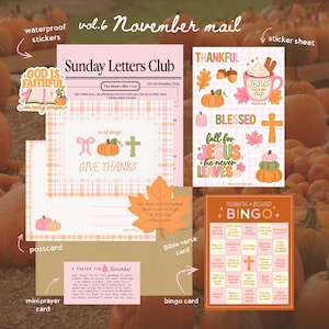 Sunday Letters Club | November Letter, Faith based snail mail club, Monthly journaling mail, Christian mail club, snail mail subscription