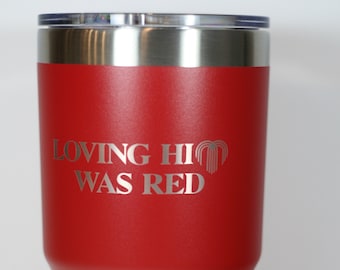 Loving Him was Red 30 oz Insulated Tumbler – Fan Gift for Swifties & Football Lovers – Laser Engraved Travel Mug