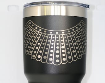 Dissent Collar 30 oz Insulated Tumbler – Laser Engraved RBG Drinkware – Travel Mug Gift