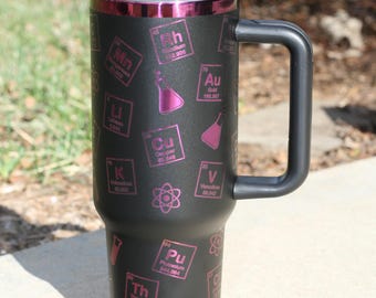 Periodic Table Tumbler 40 oz – Laser Engraved Chemistry Gift – Insulated Science Drinkware