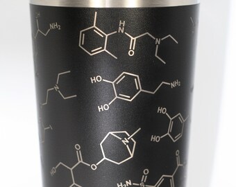 Critical Care Chemistry Tumbler | Insulated Laser-Engraved Science Gift | ICU Lab Drinkware