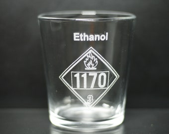 Ethanol DOT Diamond Glass – Laser Engraved Chemistry Gift – Novelty Barware 12 oz