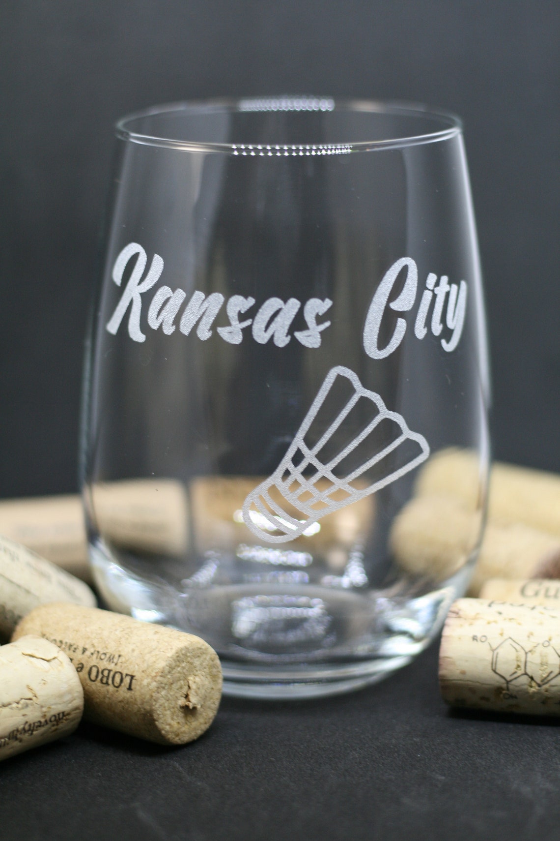 Kansas City Wine Glass Set KC Wine Glasses Laser Engraved Etsy