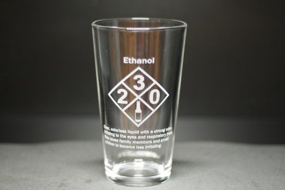 Ethanol - Chemistry Pint Glass | Laser Engraved Chemistry Gift | Science Barware 16 Ounce