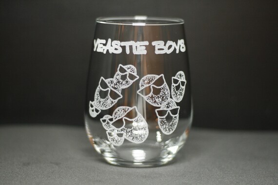 Yeastie Boys Laser Engraved Wine Glass: Nerdy Science Gift