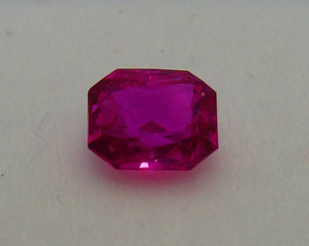 Hot Pink Ceylon Sapphire. Beautiful Fancy Emerald cut. 1.4 ct. Natural Loose Gemstone.