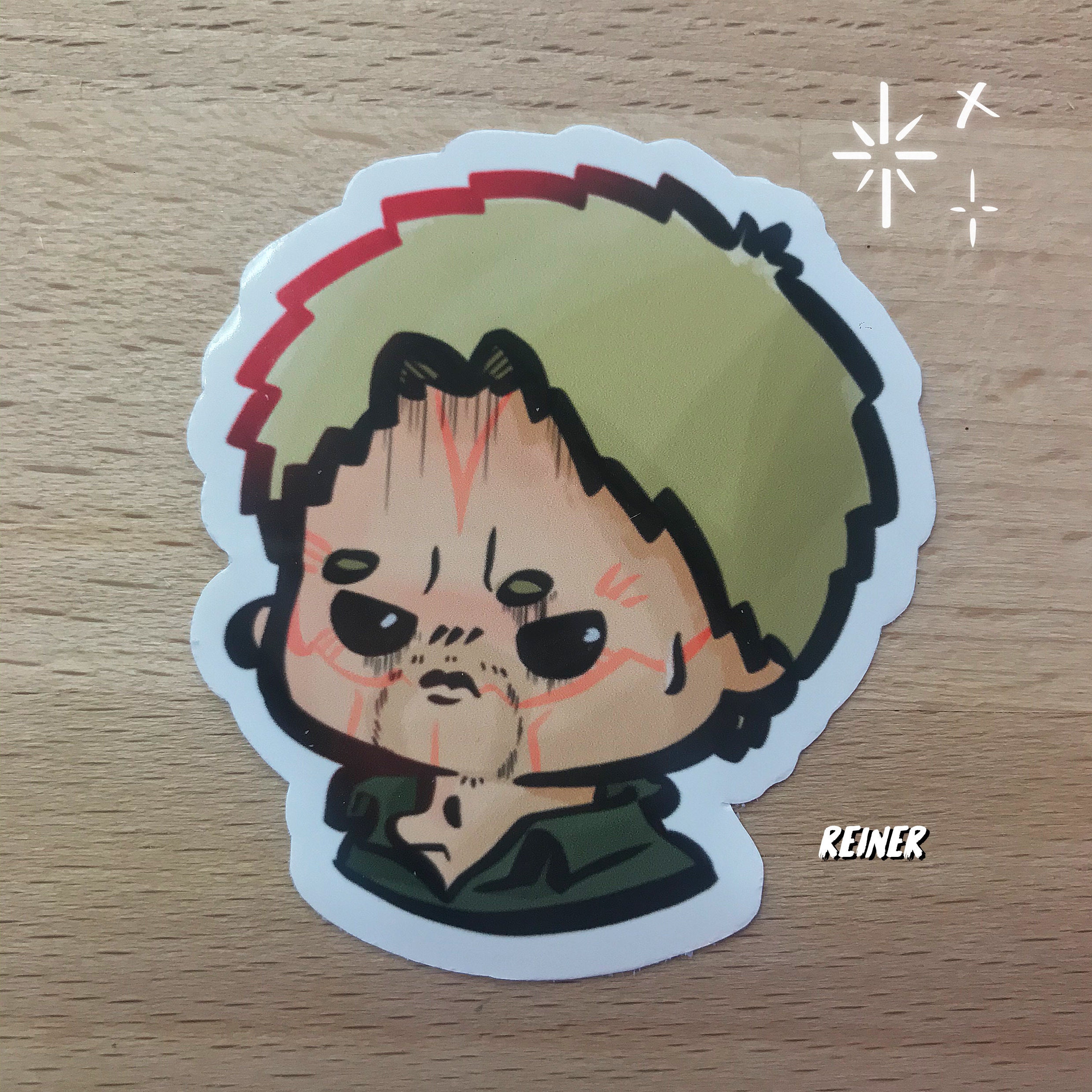 Reiner Sticker Reiner Holographic Sticker Anime Sticker Attack on Titan Chibi Art ...