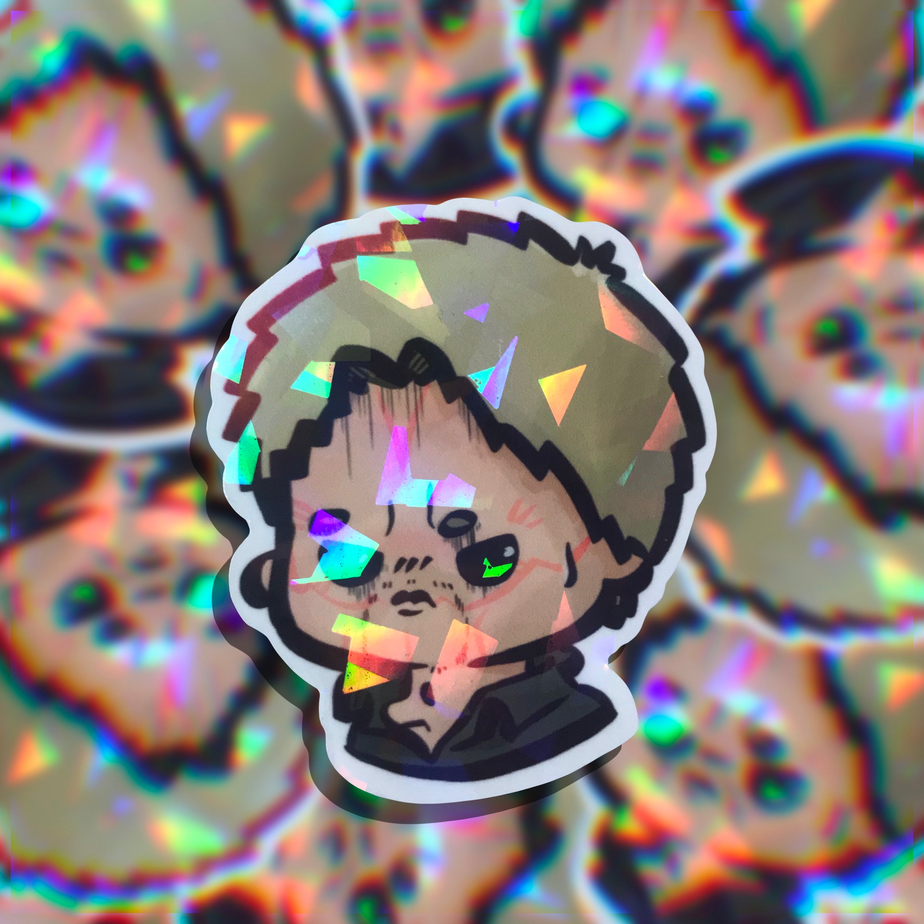 Reiner Sticker Reiner Holographic Sticker Anime Sticker Attack on Titan Chibi Art ...